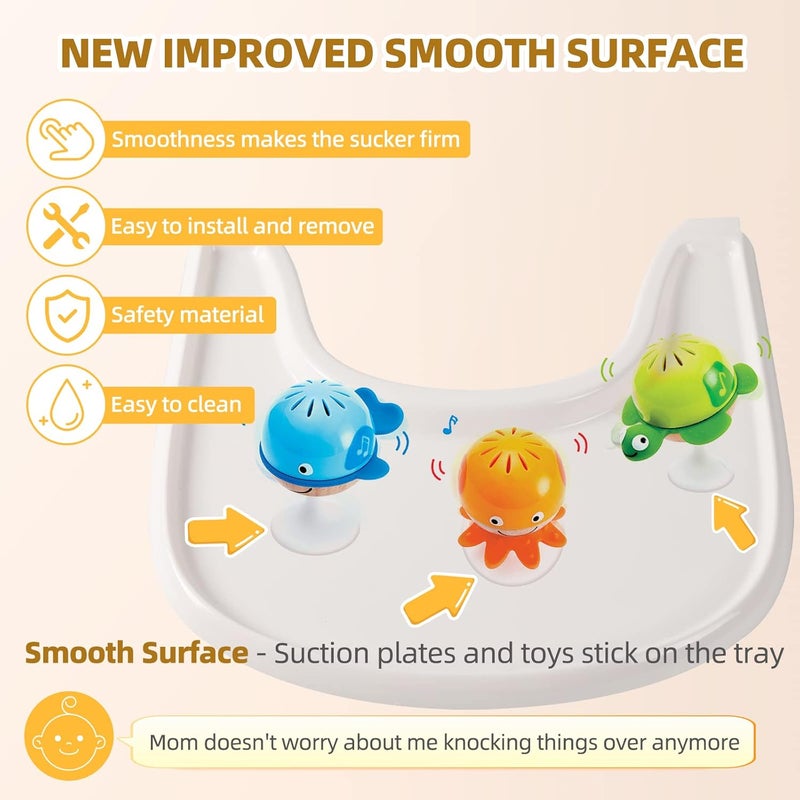 LuQiBabe Baby High Chair Tray Compatible with Stokke Tripp Trapp Chair (V2 and Beyond) with Smooth Surface and Strong Suction Power Made of Food-Safe Plastic (BPA BPS BPF Lead Phthalate Free) - White - Image 5